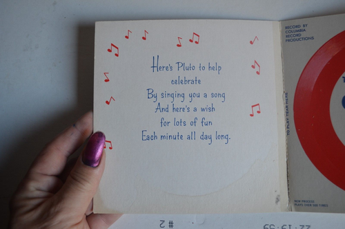 Walt Disney Productions Mickey Birthday 33RPM Record Card 1964 unused B - Picture 3 of 5