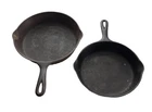 2 Wagner Ware Sidney -O- Cast Iron Skillets 1058-V & #6 1056-J Ohio Beauty’s