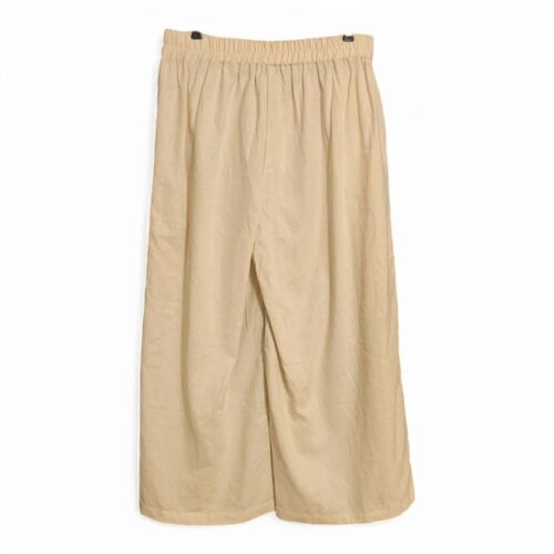 New Linen Blend Wide-Leg Culotte Pants – Cream Beige, Women's XL (Fits Like L) - Picture 2 of 6