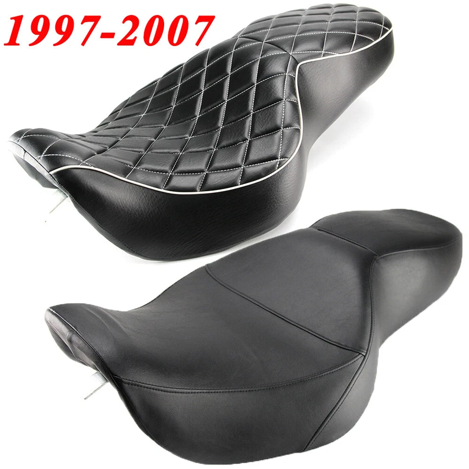 Sillín ancho Seat Low-Pro para Harley Touring Road King FLHR Classic Police 97-07 Foto 2 de 4