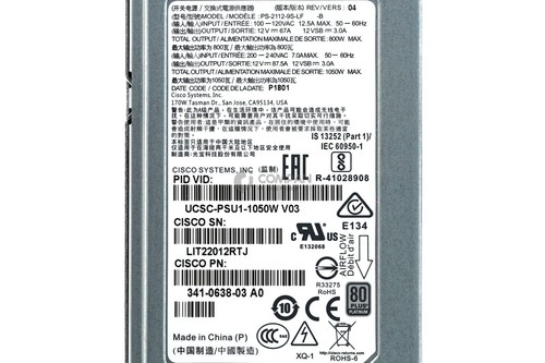 UCSC-PSU1-1050W CISCO PSU 1050W 80 PLUS PLATINE POUR CISCO UCS S3260 M3 M4 - Photo 4/8