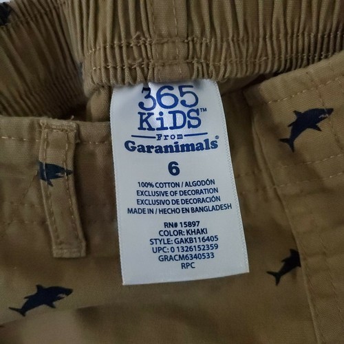 Carter's Kid 2 Piece Set of Short Pants Boys Size 6 Sharks Print Brown Blue - Picture 11 of 11