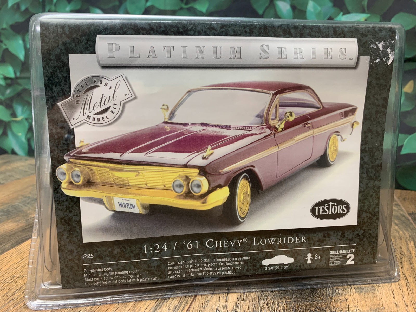 Rare DIECAST METAL MODEL KIT SEALED TESTORS PLATINUM '61 CHEVY LOWRIDER
