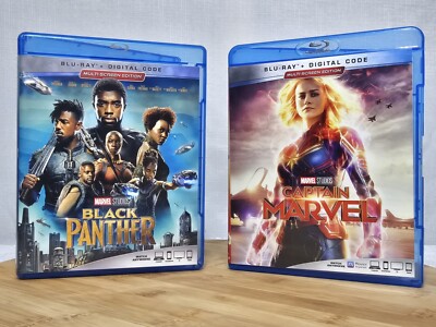 Black Panther (Blu-ray, 2018) & Captain Marvel (Blu-ray, 2019) Multi-Screen Ed.