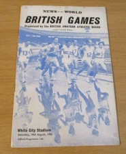 VTG 1962 BRITISH GAMES Track & Field Program~WHITE CITY STADIUM London~