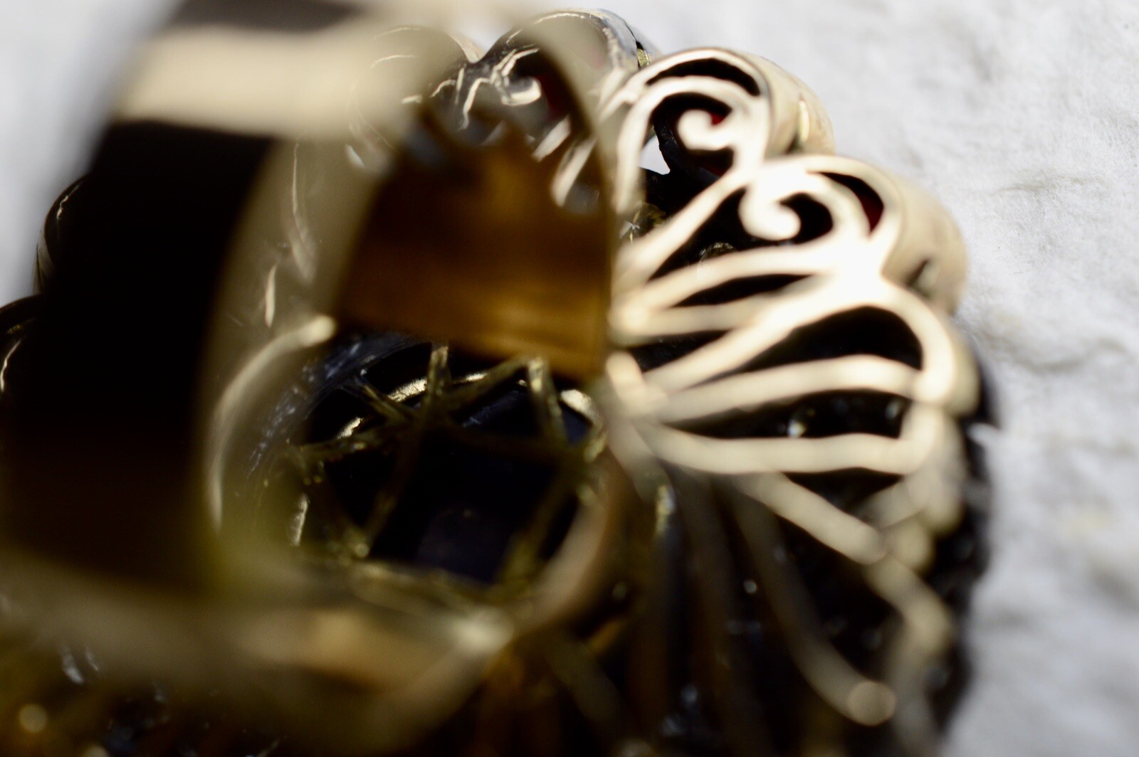 Opal Ruby Diamond Huge Shield Ring 14K Solid Gold… - image 8