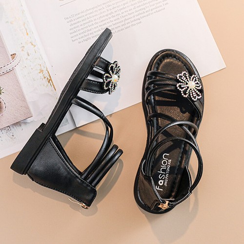 Girls Kids Shoes Princess Party Wedding Formal Dress Clog Holiday Beach Sandals - Picture 16 of 16