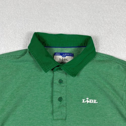 Lidl Polo Shirt Mens Large Green Organic Grocery Store Employee Workwear - 第 3/14 張圖片
