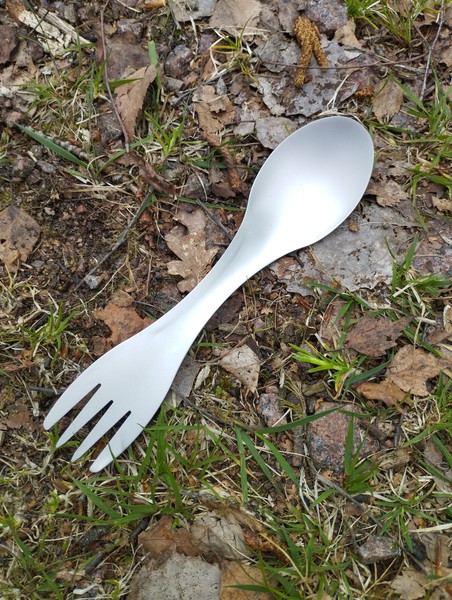 GöFfel Silber Outdoor Spork Besteck Gabel LöFfel Campingbesteck Mit Nylontasche-image