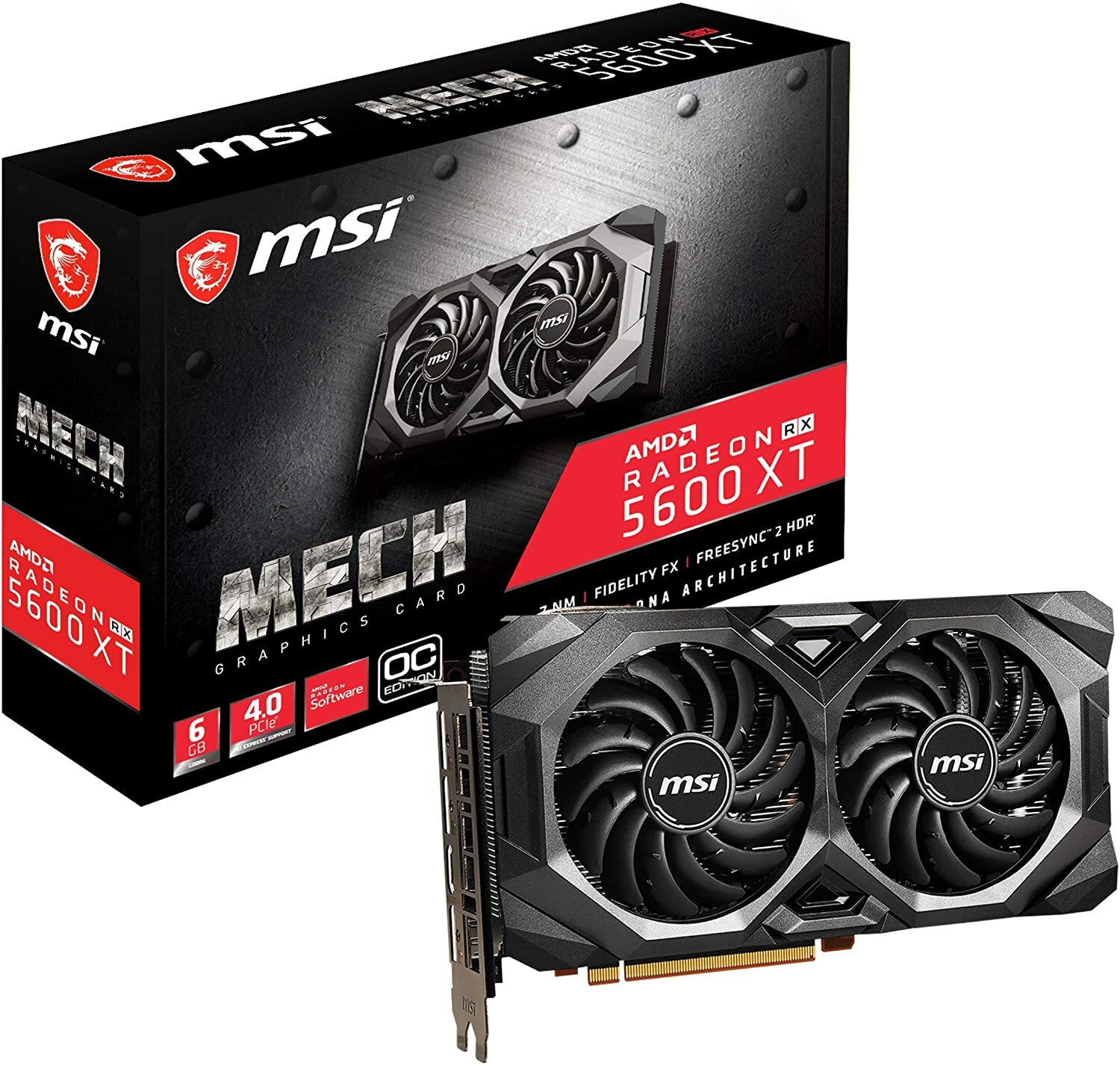 Msi Radeon Rx 5600 Xt Mech Oc Gddr6 Graphics Card For Sale Online Ebay