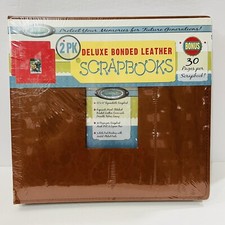 Memory Stor Scrapbooks Deluxe Bonded Leather 30 Pages per Book Brown Acid Free 