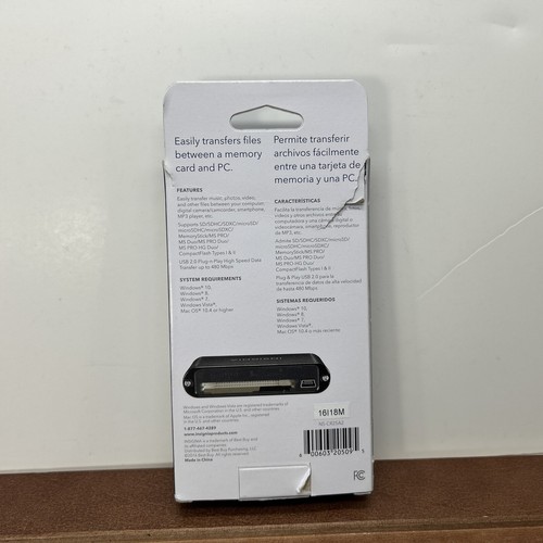 Insignia USB 2.0 All-In-One Memory Card Reader, NS-CR25A2, New - Picture 2 of 4