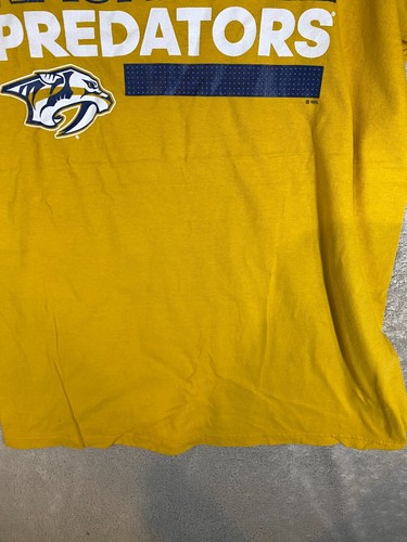 adidas NHL Casual T-Shirts Top Size S Mens Yellow Logo Short Sleeve - Picture 5 of 10
