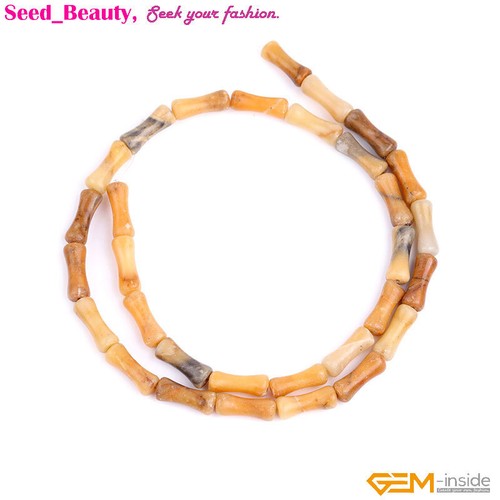 Bamboo Bone Agate Jade Natural Gemstone Loose Beads For Jewelry Making 15" 30pcs - Picture 72 of 86