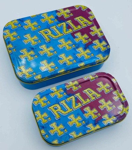 2oz 1oz RIZLA Metal Storage Tin Stash Box Choice of Colours UK Box ...