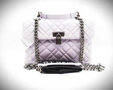 KURT GEIGER LONDON Large Brixton Lock Lilac Color Leather Shoulder Bag