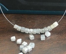 Natural Grey faceted Polish diamond cubes beads 1.5 mm to 2 MM congo cubes beads