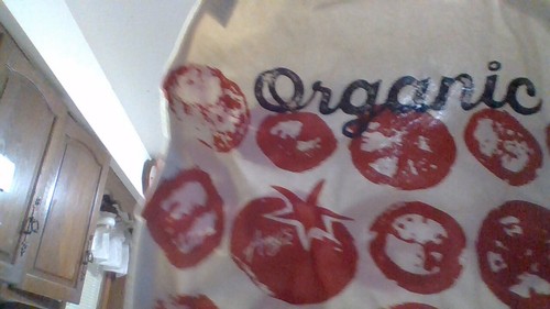ORGANIC LOVE UNIQUE Shoppers Picnic Tote bag fabric Rare Girls/dog shopping New! - Picture 1 of 7