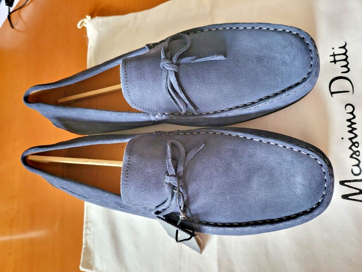 MASSIMO DUTTI MEN'S SS coll Blue split 100% suede leather