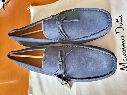 MASSIMO DUTTI MEN'S SS coll Blue split 100% suede leather loafers. 2307/850 NEW - 第 12/12 張圖片