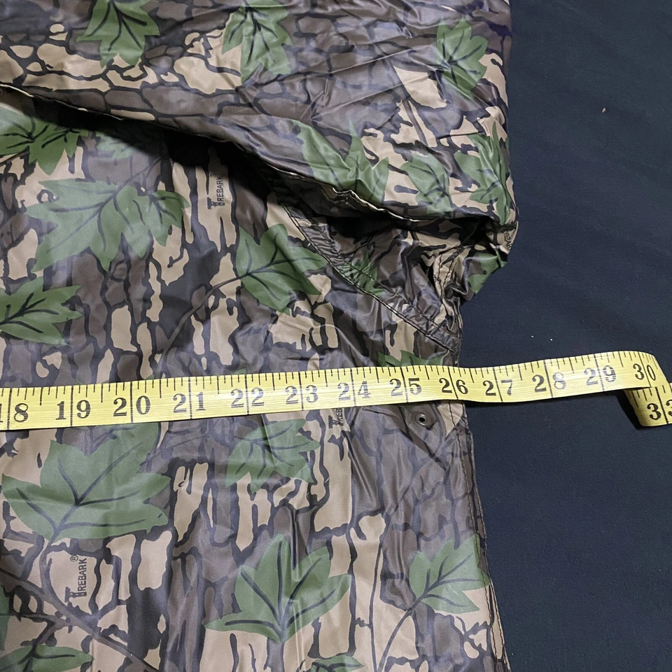 Trebark Camo PVC Jacket L Outdoor Hunting USA Hooded Button Quilt Lined - Image 4 of 4