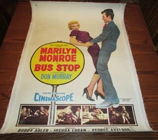 1956 BUS STOP One-Sheet Movie Poster LINEN Backed FN+ Marilyn Monroe 56/343