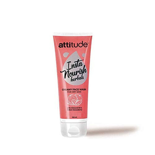 Amway Attitude insta Nourish Herbals Creamy Almond Face Wash For Dry Skin 100 ML - Zdjęcie 3 z 4