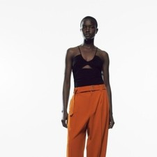 ZARA BODYSUIT WITH GATHERED DETAIL AND STRAPS SIZE M 1165 292 800