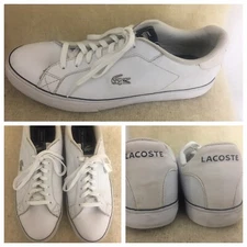 Lacoste Mens ShoesUS Size 12 EUR 46 white 21233 leather athletic Gator Logo