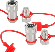 3/8" NPT Pioneer Style Hydraulic Quick Coupler Sets for Tractors, ISO 5675, 2set