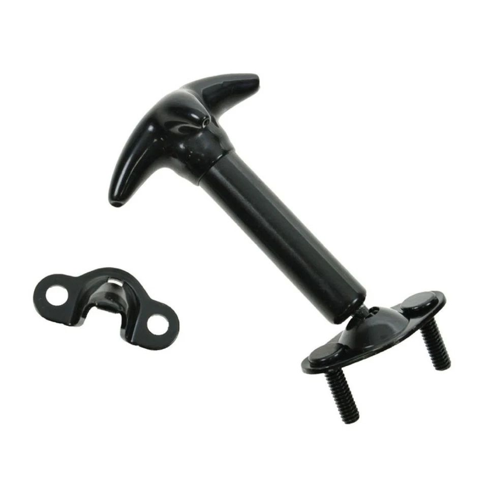 Black Hood Latch & Catch Bracket Pair Set Kit LH & RH for Jeep Wrangler CJ DJ - Image 2 of 4