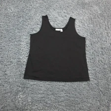 Chicos Tank Top Womens 3 Black Sleeveless Stretch Nylon Spandex Basic Layering