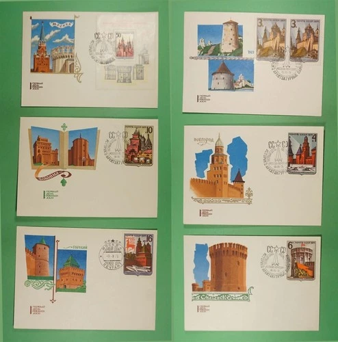 DR WHO 1971 RUSSIA 6 FDC BUILDING COMBO R41686