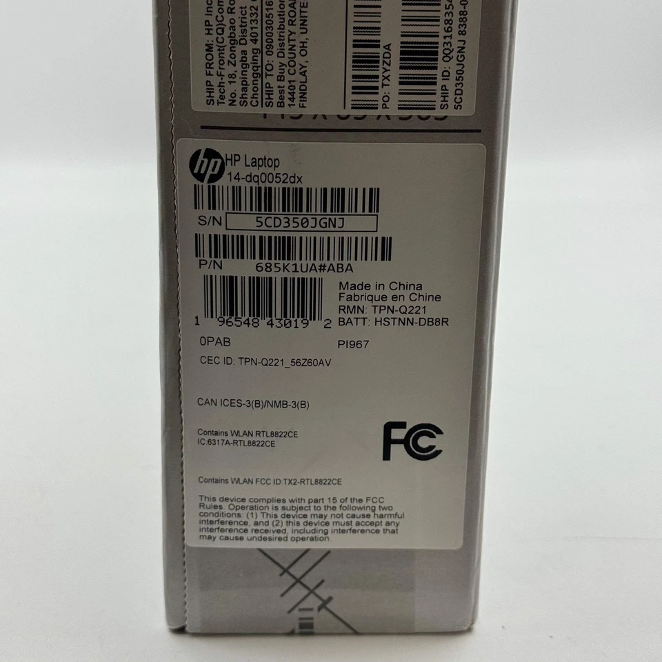 New HP Laptop 14-DQ0052DX 14" Celeron N4120 1.1GHz 4GB RAM 64GB eMMC - Image 4 of 4