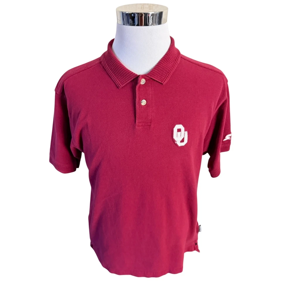 Camisa polo vintage University of Oklahoma Sooners para hombre talla grande L roja NCAA Foto 3 de 4