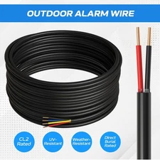 Outdoor Alarm Cable 500ft Solid CL2 Rated 18/2 AWG CCA Security