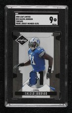 2008 Leaf Limited Threads Jersey Number Prime 43/81 Calvin Johnson SGC 9 16wc