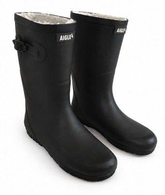 Aigle Woody Pop Fur 2 Damen Gummistiefel Schwarz Gr. 38