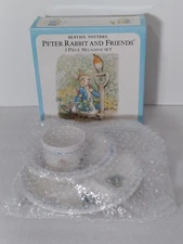 Beatrix Potter PETER RABBIT and Friends Child's 3 Piece Melamine Set NIB