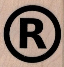 Registered Trademark Symbol 1 1/2 x 1 1/2" Rubber Stamp, Mixed Media Stamp