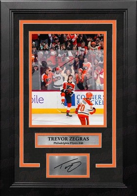 Trevor Zegras Philadelphia Flyers 8x10 Framed Photo with Engraved Autograph