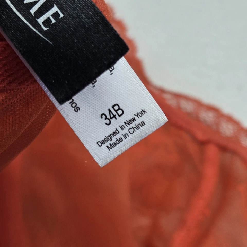 Sujetador Adore Me para mujer 34B naranja floral bralette con aros correa de encaje transparente Foto 4 de 4