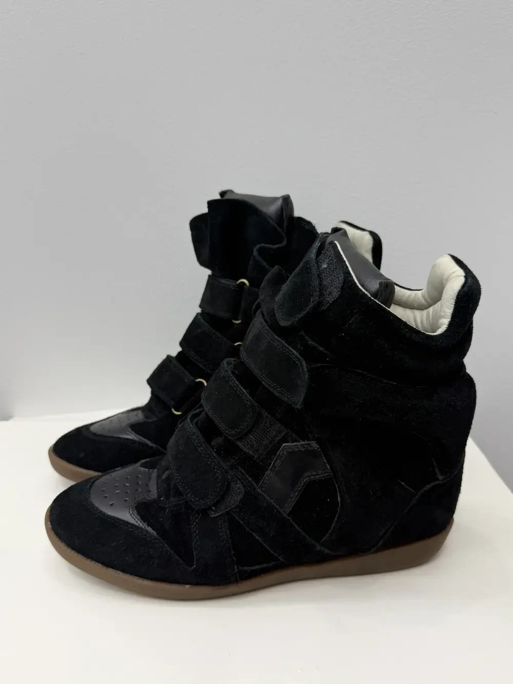 Isabel Marant Beckett Black Suede High Sneakers Basket Shoes Size 40