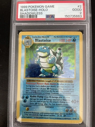 Pokémon Blastoise Shadowless PSA 1