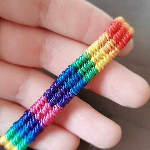 Regenbogen LGBT Gay Pride Armband für Herren Damen Handarbeit geflochten Freundschaft Schnur - Bild 3 von 7