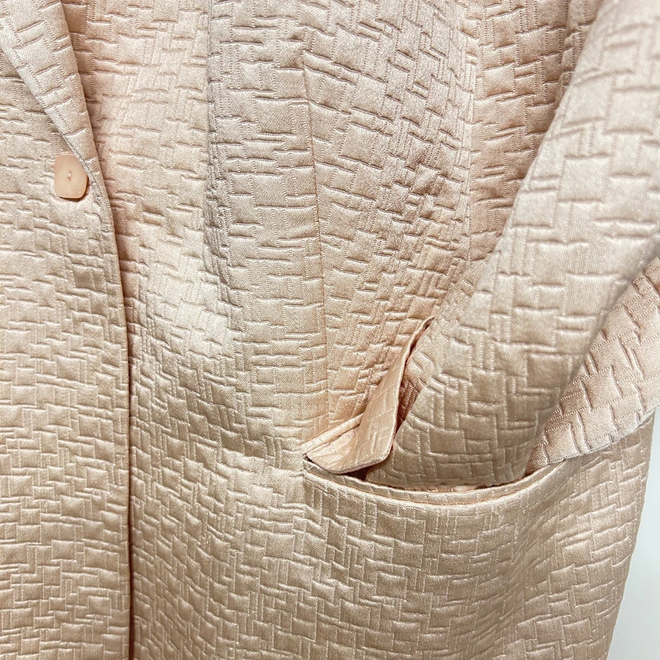 TALBOTS 3шт женщин персиковый шелк смесь брюки размер 16, костюм куртка + блузка размер 18 Вт - Изображение 4 из 4