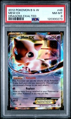 2012 POKEMON B&W DRAGONS EXALTED #46 MEW EX PSA 8