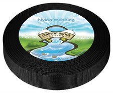 Country Brook Design  3/4 Inch Black Lite Weight Nylon Strap Webbing, 10 Yards