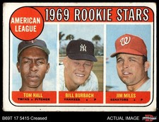 1969 Topps #658 Bill Burbach AL RCs Twins / Yankees / Senators RC 1.5 - FAIR