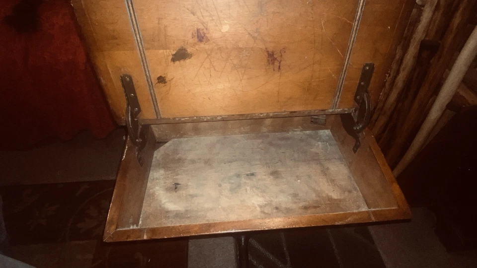 Silla con respaldo de husillo giratorio de escritorio escolar vintage para niños, escritorio plegable, #1 en silla Foto 3 de 4